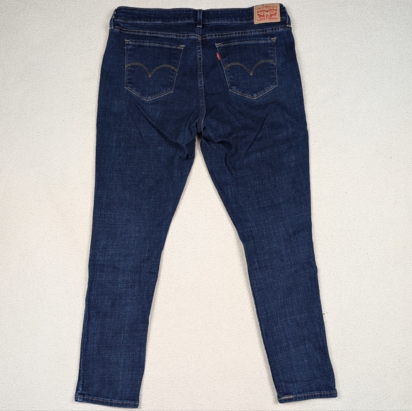 Women's Blue Levi's 711 Skinny Jeans Size 33 Crop Dark Wash Stretchy Mid-Rise - Picture 8 of 16